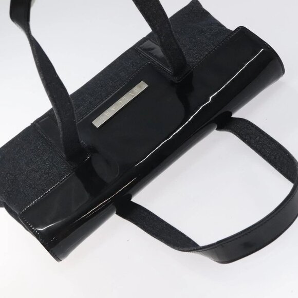 BVLGARI Logo Mania Shoulder Bag Canvas Black Silver - Picture 5 of 16